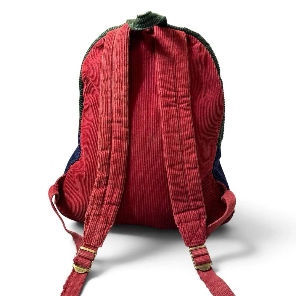 Polo Ralph Lauren Corduroy Colorblock Backpack Blue Red Green Laptop Travel Bag